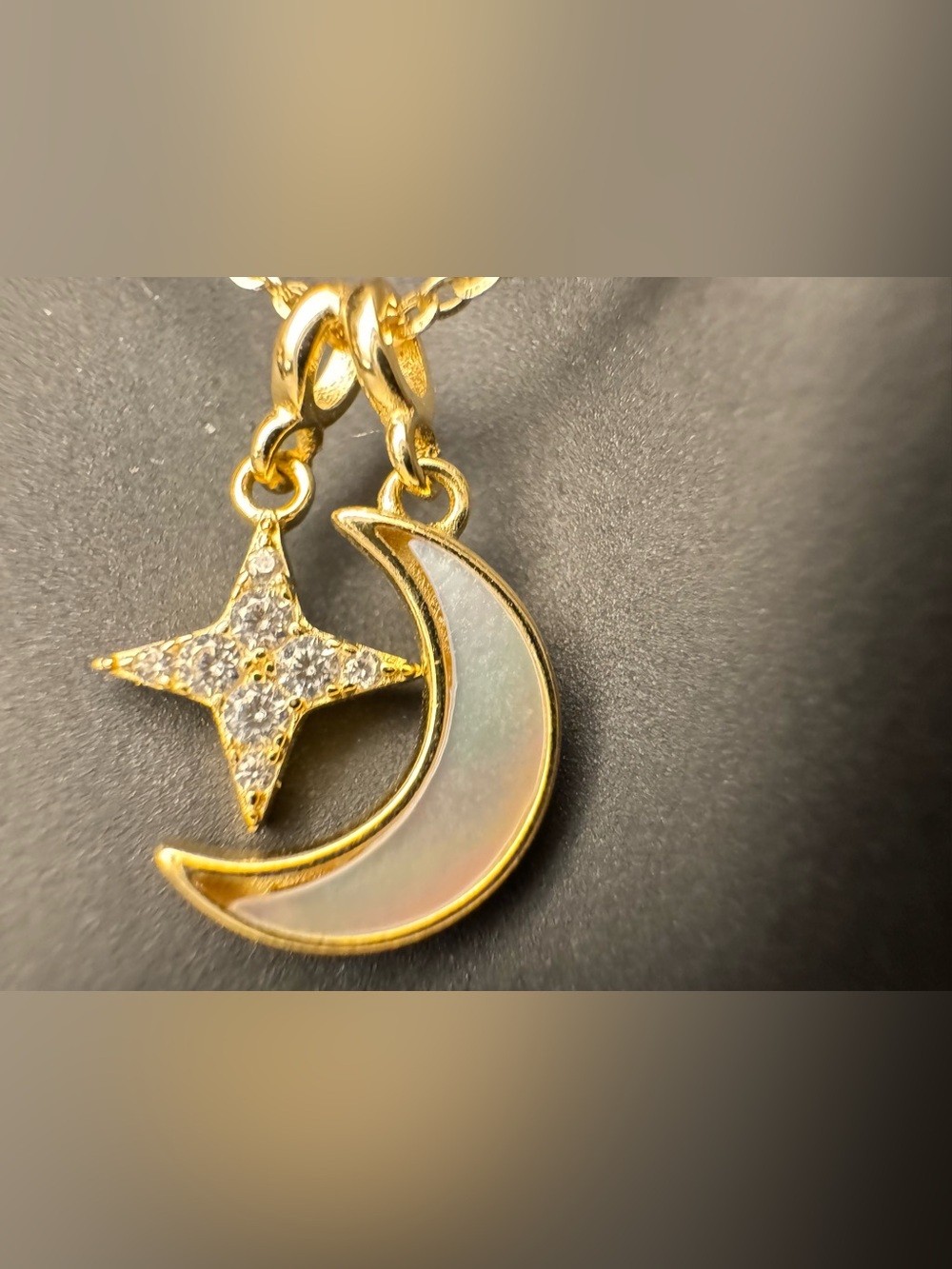 Adina Eden Gold Moon & Star Pendant Necklace - Picture 3 of 5